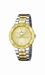 Festina Watches : F16712/1 Gold Dial Stainless Steel Band Men Watch