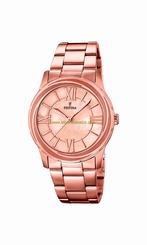 Festina Watches : F16725/2 Gold Dial Stainless Steel Women Watch