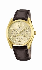 Festina Watches : F16753/2 Quartz Multifunction Dial Brown Leather Women Watch