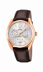 Festina Watches : F16754/1 Silver Dial Leather Men Watch