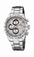 Festina Watches : F16759/2 Grey Dial Stainless Steel Band Men Watch