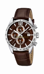 Festina Watches : F16760/2 Quartz Chronograph Date Brown Leather Men Watch