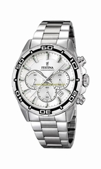 Festina Watches : F16766/1 White Dial Stopwatch Luminescent Hands Men Watch