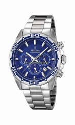 Festina Watches : F16766/2 Blue Dial Stopwatch Luminescent Hands Men Watch
