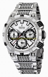 Festina Watches : F16774/1 Quartz Chronograph Bike Silver Dial Date Stainless Steel Men Watch