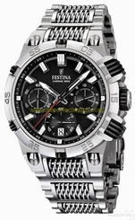 Festina Watches : F16774/4 Quartz Chronograph Bike Black Dial Date Stainless Steel Men Watch