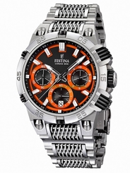 Festina Watches : F16774/6 Quartz Chronograph Bike Black Dial Date Stainless Steel Men Watch