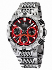 Festina Watches : F16774/8 Quartz Chronograph Bike Black Dial Date Stainless Steel Men Watch