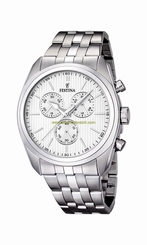 Festina Watches : F16778/1 White Dial Stopwatch Luminescent Hands Men Watch