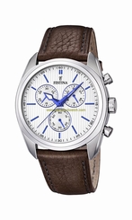 Festina Watches : F16779/2 Quartz Chronograph Brown Leather Men Watch