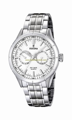 Festina Watches : F16780/1 White Dial Stainless Steel Band Men Watch