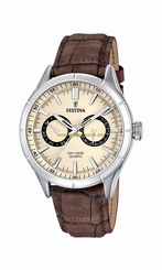 Festina Watches : F16781/2 Beige Dial Stainless Steel Men Watch