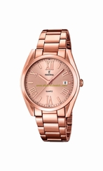 Festina Watches : F16793/2 Rose Gold Dial Stainless Steel Plated Women Watch