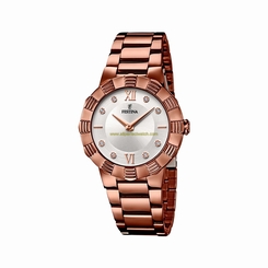 Festina Watches : F16800/3 Quartz Analog Rose Gold Tone Stainless Steel Women Watch