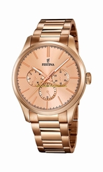 Festina Watches : F16812/1 Rose Gold Dial Stainless Steel Plated Men Watch