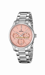 Festina Watches : F16813/2 Rose Gold Dial Stainless Steel Women Watch