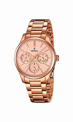 Festina Watches : F16816/2 Rose Gold Dial Stainless Steel Plated Women Watch