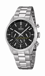 Festina Watches : F16820/4 Black Dial Stopwatch Luminescent Hands Men Watch