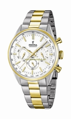 Festina Watches : F16821/1 White Dial Stopwatch Luminescent Hands Men Watch