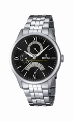 Festina Watches : F16822/2 Black Dial Stainless Steel Band Men Watch