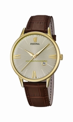 Festina Watches : F16825/2 Quartz Analog Date Brown Leather Men Watch