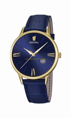 Festina Watches : F16825/3 Quartz Analog Date Blue Leather Men Watch