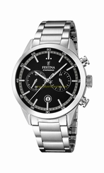 Festina Watches : F16826/3 Black Dial Stainless Steel Band Men Watch