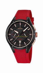 Festina Watches : F16833/1 Quartz Chronograph Date Red Rubber Men Watch
