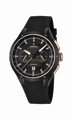 Festina Watches : F16833/2 Quartz Chronograph Date Black Rubber Men Watch