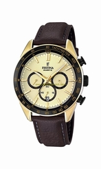 Festina Watches : F16845/1 Gold Dial Stopwatch Men Watch