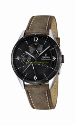 Festina Watches : F16848/1 Quartz Multifunction Dial Brown Leather Men Watch