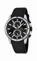 Festina Watches : F16850/2 Black Dial Stopwatch Luminescent Hands Men Watch