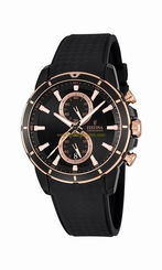 Festina Watches : F16852/1 Black Dial Stopwatch Luminescent Hands Men Watch