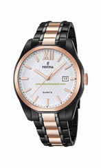 Festina Watches : F16853/1 White Dial Stainless Steel Plated Men Watch