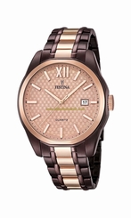 Festina Watches : F16855/1 Gold Dial Stainless Steel Band Men Watch