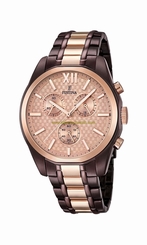 Festina Watches : F16858/1 Rose Gold Dial Stopwatch Men Watch
