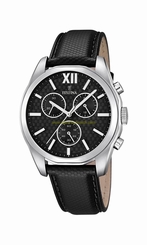 Festina Watches : F16860/1 Quartz Chronograph Black Leather Men Watch