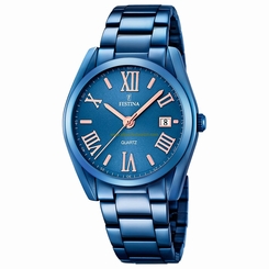 Festina Watches : F16864/2 Quartz Analog Date Blue Stainless Steel Women Watch