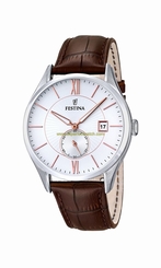 Festina Watches : F16872/2 Silver Dial Leather Band Men Watch