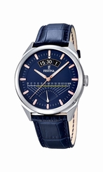 Festina Watches : F16873/3 Quartz Multifunction Dial Blue Leather Men Watch