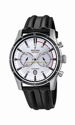 Festina Watches : F16874/1 Quartz Chronograph Date Black Leather Men Watch