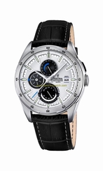 Festina Watches : F16877/1 Quartz Multifunction Dial Black Leather Men Watch