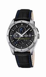 Festina Watches : F16877/4 Quartz Multifunction Dial Black Leather Men Watch