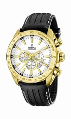 Festina Watches : F16879/1 White Dial Calfskin Band Men Watch