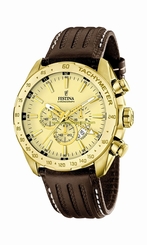 Festina Watches : F16879/2 Quartz Chronograph Date Brown Leather Men Watch