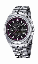 Festina Watches : F16881/6 Black Dial Stainless Steel Band Men Watch