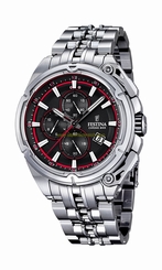 Festina Watches : F16881/8 Black Dial Stainless Steel Band Men Watch
