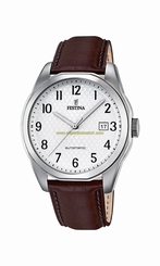 Festina Watches : F16885/1 Automatic Date Brown Leather Men Watch