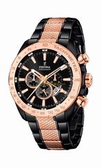 Festina Watches : F16888/1 Black Dial Stopwatch Dual Time Luminescent Hands Men Watch
