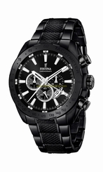Festina Watches : F16889/1 Black Dial Stopwatch Dual Time Luminescent Hands Men Watch